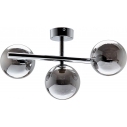 Lampa sufitowa 3 szklane kule nowoczesna Luna III 37cm srebrny/czarny Zumaline