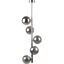 Lampa wisząca szklane kule nowoczesne Luna V 12cm srebrny/czarny Zumaline