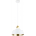 Lampa wisząca metalowa Mensa 26cm biało-złota Zumaline