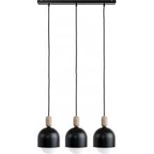 Lampa wisząca skandynawska na listwie Loft Ovoi III 60cm czarna Kolorowe kable
