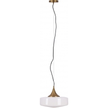 Lampa wisząca szklana retro Yama 35cm szkło mleczne/złoty MaxLight