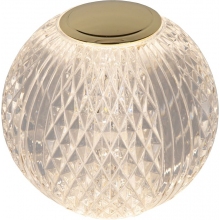 Lampa stołowa szklana glamour Cintra 9cm LED przeźroczysty/mosiądz Lucide