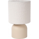 Woolly cream table lamp with shade Lucide