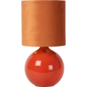 Esterad orange table lamp with glass base Lucide