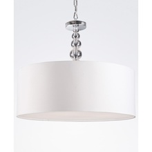 Lampa wisząca glamour z abażurem Elegance 45 Biała/Chrom MaxLight do sypialni, salonu i kuchni.