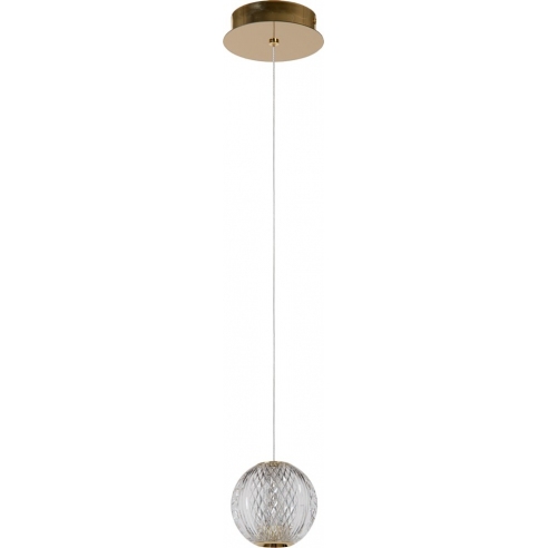 Lampa wisząca glamour Cintra 11cm przeźroczysty/mosiądz Lucide