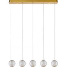 Lampa wisząca glamour Cintra V 84cm przeźroczysty/mosiądz Lucide