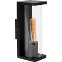 Sligo clear&black outdoor glass wall lamp  Lucide