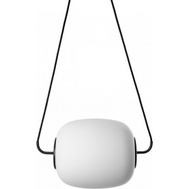 Lampa wisząca szklana designerska Epli 30cm biało-czarna Ummo