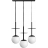Lampa wisząca 3 szklane kule na listwie Plaat A 130cm biały/czarny Ummo