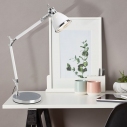 Lampa biurkowa nowoczesna Octavia Chrom/Biała Brilliant