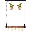 Bankwood 80 dark wood loft pendant lamp Brilliant