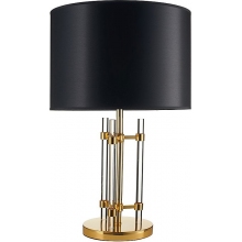 Lampa stołowa glamour z abażurem Exclusivo czarno-złota Step Into Design
