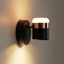 Kinkiet designerski Pocco LED czarno-miedziany Step Into Design