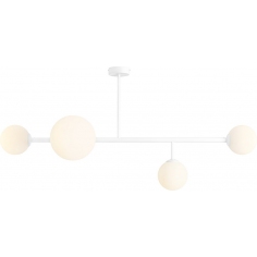 Dione IV 117cm white glass globes ceiling lamp Aldex