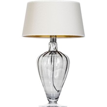 Lampa stołowa szklana Bristol Transparent Black Beżowa 4Concept do sypialni, salonu i przedpokoju.
