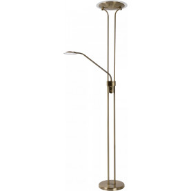 Lampa podłogowa z lampką do czytania Champion-Led Brązowa Lucide