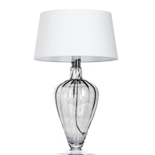 Lampa stołowa szklana Bristol Transparent Black Biała 4Concept do sypialni, salonu i przedpokoju.