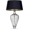Lampa stołowa szklana Bristol Transparent Black Czarna 4Concept do sypialni, salonu i przedpokoju.