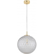 Lampa wisząca dekoracyjna szklana kula Cadix 30cm przeźroczysty/złoty TK Lighting