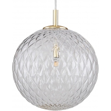 Lampa wisząca dekoracyjna szklana kula Cadix 30cm przeźroczysty/złoty TK Lighting
