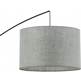 Lampa podłogowa łukowa Moby zielona TK Lighting. Elegancka lampa stojąca z abażurem z tkaniny w kolorze szarym. Czarna, smukła konstrukcja. Stabilna podstawa. Idealne oświetlenie salonu lub sypialni. 2