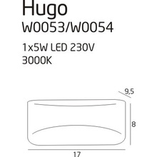 Kinkiet nowoczesny Hugo Aluminium MaxLight do sypialni, salonu i przedpokoju.
