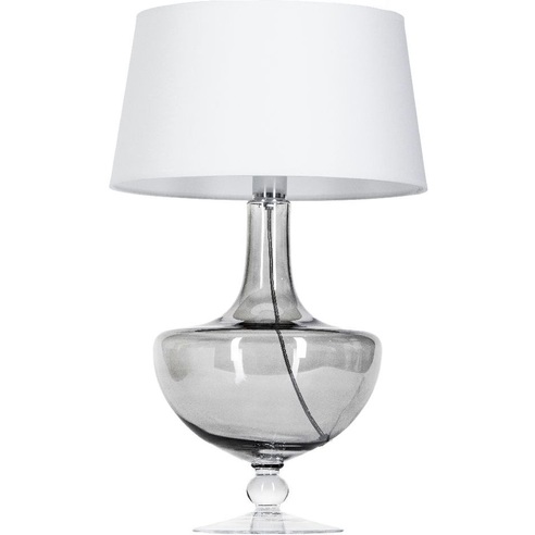 Lampa stołowa szklana glamour Oxford Transparent Black Biała 4Concept do sypialni, salonu i przedpokoju.