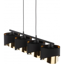Lampa wisząca glamour z 4 abażurami Grant 95cm czarno-złota TK Lighting