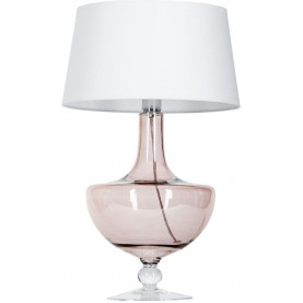 Lampa stołowa szklana glamour Oxford Transparent Copper Biała 4Concept do sypialni, salonu i przedpokoju.