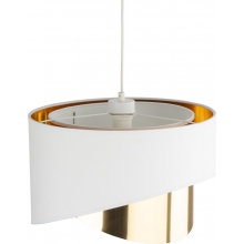 Lampa wisząca glamour z abażurem Grant 38cm biało-złota TK Lighting