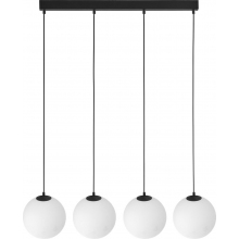Lampa wisząca 4 szklane kule na listwie Martin 80cm biało-czarna TK Lighting