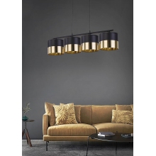Lampa wisząca glamour z abażurami Londyn IV 95cm czarno-złota TK Lighting