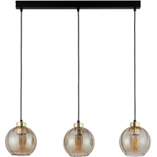 Lampa wisząca szklana dekoracyjna na listwie Devi III 81cm bursztynowa TK Lighting