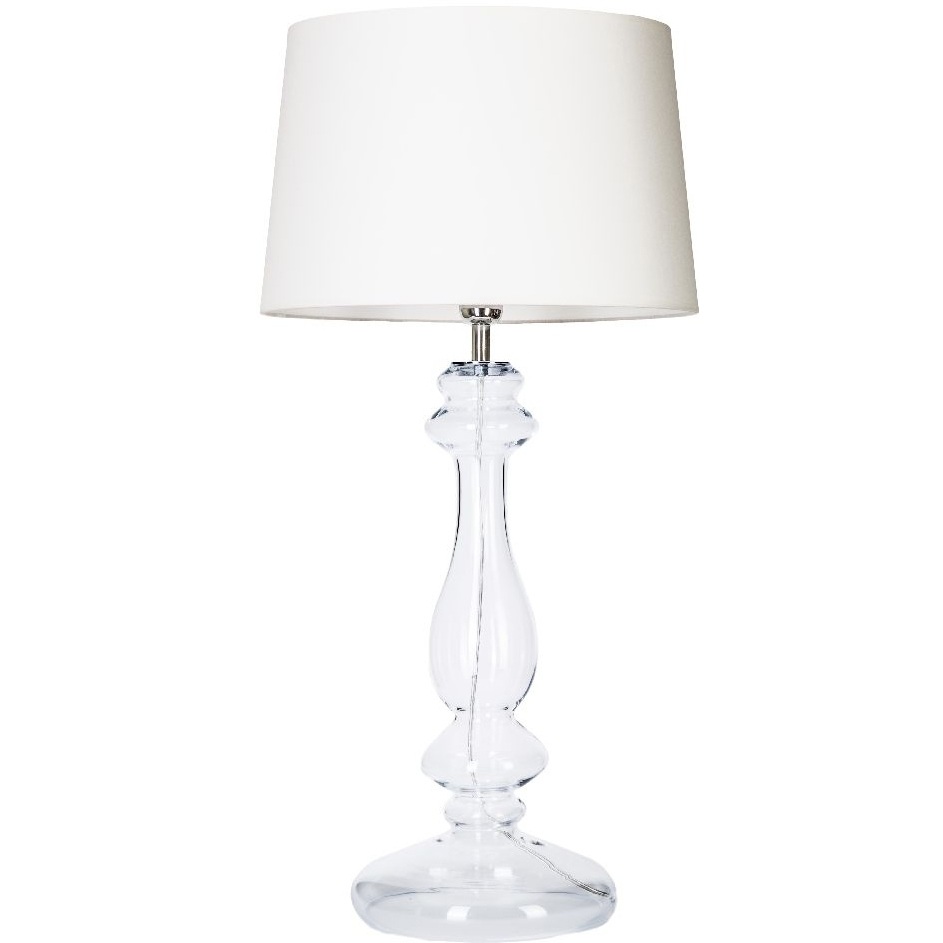 Lampa stołowa szklana glamour Versailles Biała 4Concept do sypialni, salonu i przedpokoju.