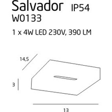 Kinkiet łazienkowy kwadratowy IP54 Salvador Biały 13 MaxLight do łazienki i nad lustro.