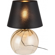 Lampa stołowa szklana z abażurem Aurea czarny/brązowy TK Lighting