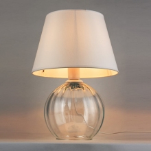 Lampa stołowa szklana z abażurem Aurea biały/przeźroczysty TK Lighting