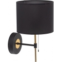 Lord black&gold wall lamp with shade and switch TK Lighting