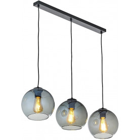 Lampa wisząca 3 szklane kule na listwie Cubus 77cm grafitowa TK Lighting