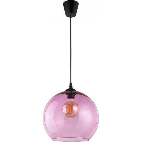 Lampa wisząca szklana kula Cubus 30cm różowa TK Lighting