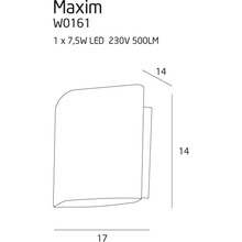 Kinkiet szklany ścienny Maxim LED Biały MaxLight do salonu, sypialni i przedpokoju.