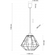 Lampa wisząca druciana geometryczna Rafael 30cm czarna TK Lighting