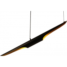 Stylowa Lampa wisząca podłużna Black Tube 100 Czarno Złota Step Into Design nad stół, biurko lub do recepcji.