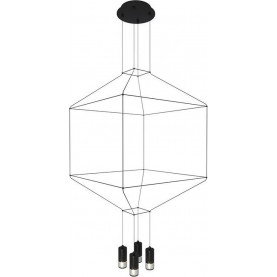 Lampa wisząca designerska 4 punktowa Linea 4 45 Czarna Step Into Design do salonu, kuchni i holu.