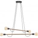 Lampa wisząca loft "patyczak" Helix Wood IV 93cm czarny/orzech TK Lighting