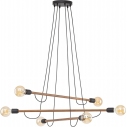 Lampa wisząca loft "patyczak" Helix Wood VI 93cm czarny/orzech TK Lighting