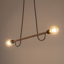 Lampa wisząca loft "patyczak" Helix Wood II 93cm czarny/jasne drewno TK Lighting