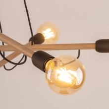 Lampa wisząca loft "patyczak" Helix Wood VI 93cm czarny/jasne drewno TK Lighting