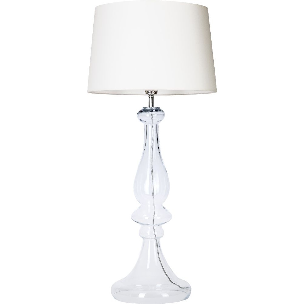 Lampa stołowa szklana Louvre Biała 4Concept do sypialni, salonu i przedpokoju.